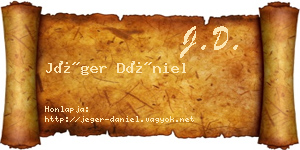 Jéger Dániel névjegykártya